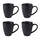 coffret 4 mugs black snow mat 